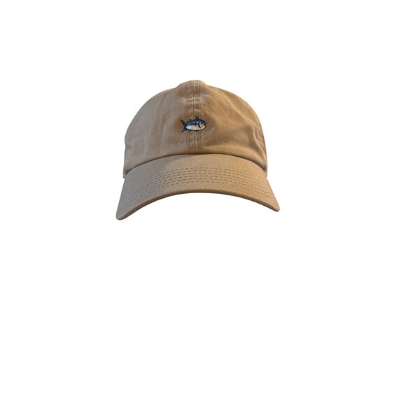 Southern Tide Khaki Baseball Cap With Fish Logo Embroidery Adjustable Strapback - Picture 1 of 4
